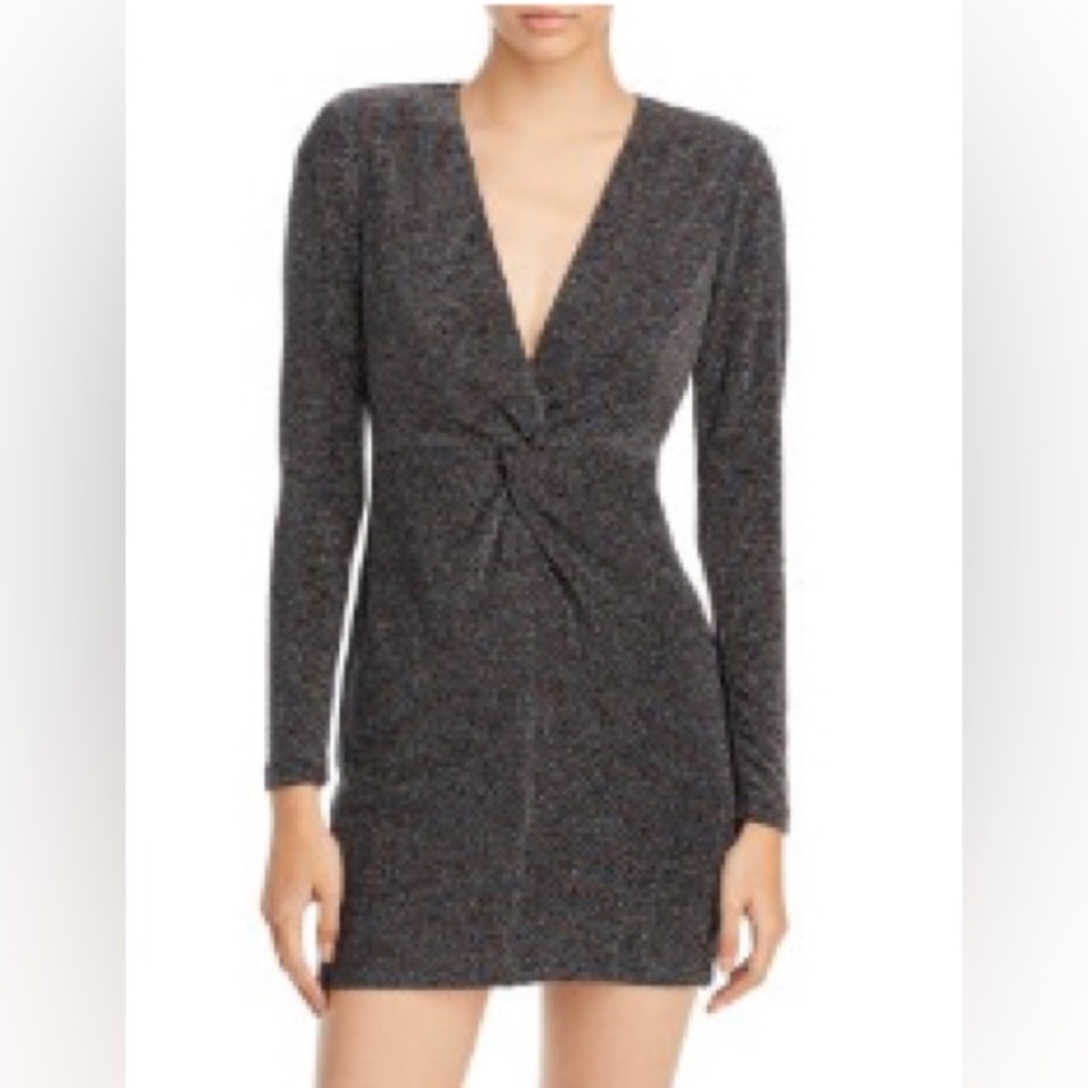 NWT Aqua Rainbow Lurex Deep V Dress